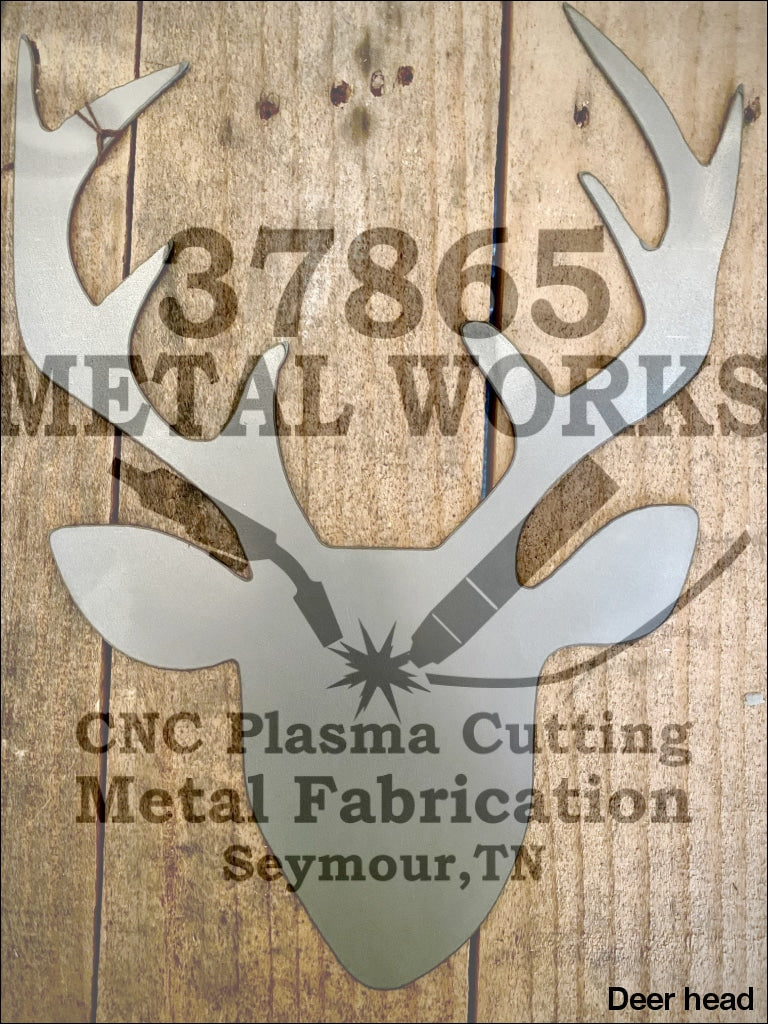 Deer Head Metal Sign