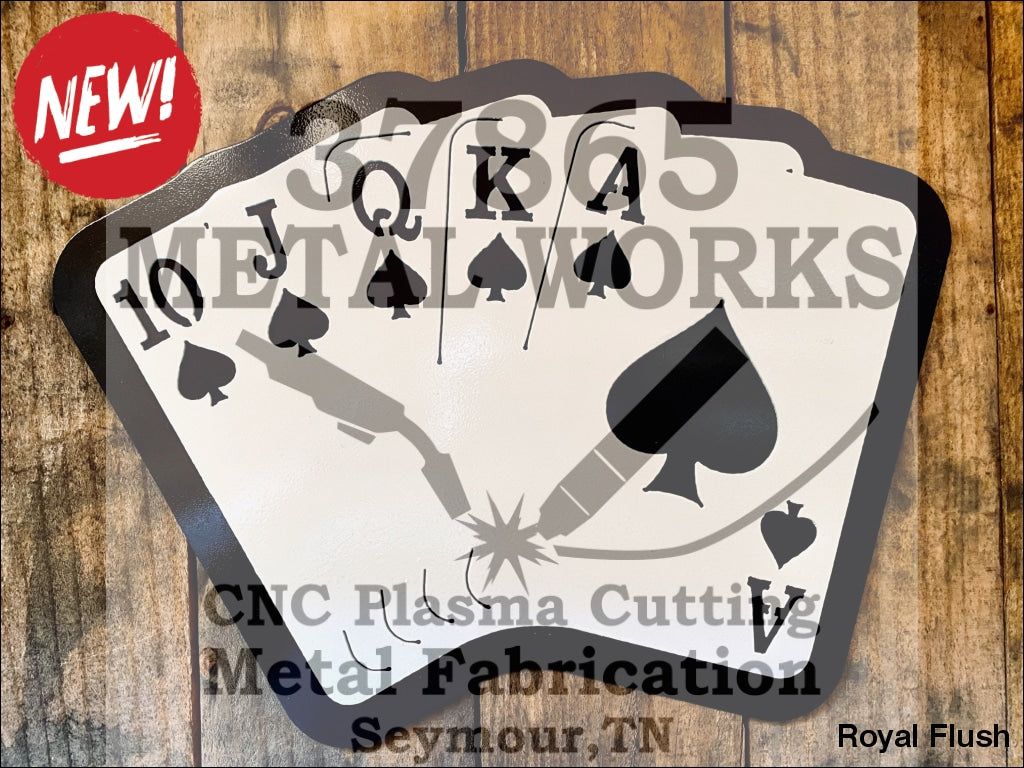 Royal Flush Metal Sign