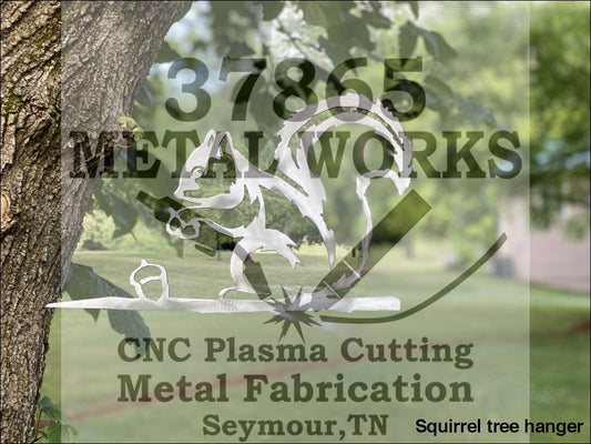 Squirrel Tree Hanger Metal Sign