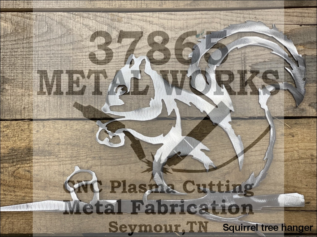 Squirrel Tree Hanger Metal Sign